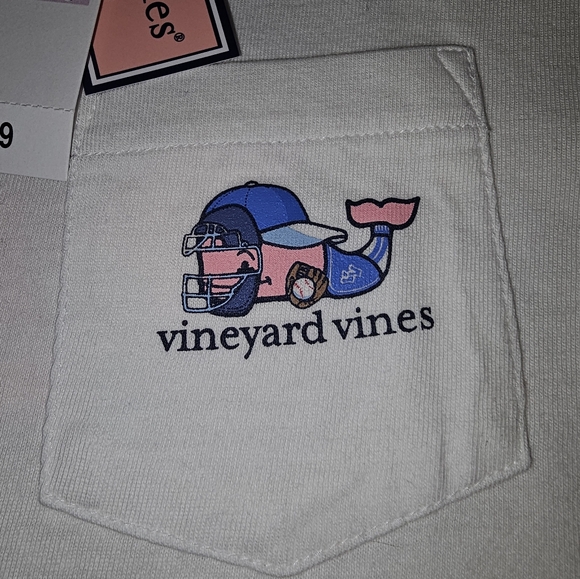 NWT Vineyard Vines, Boys Shirt, Baseball Themed Size 6, White - Picture 2 of 4